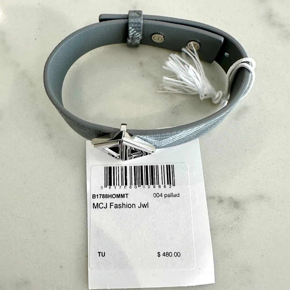 Christian Dior CD Logo Leather Bracelet